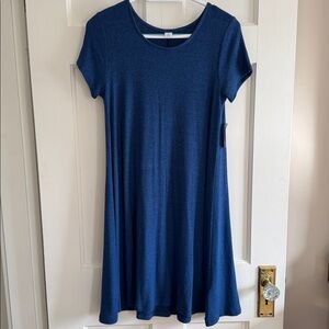 🦋Old Navy blue heather plush swing dress. NWT. Size XS.